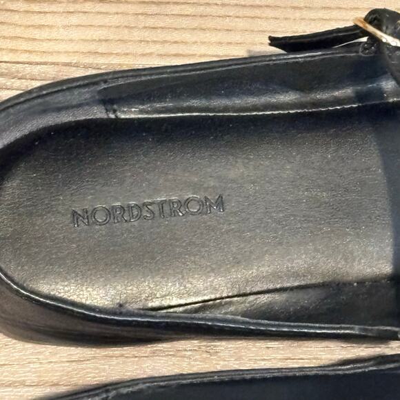 Nordstrom Black Leather Mary Jane Flat - size 10M - Picture 4 of 9